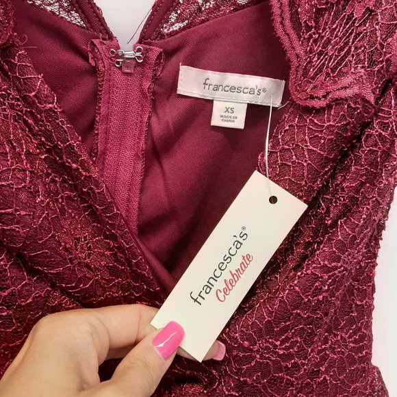 NWT Maroon Lace Dress - Picture 5 of 5